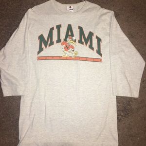Vintage Miami Hurricanes 3/4 Sleeve T-Shirt